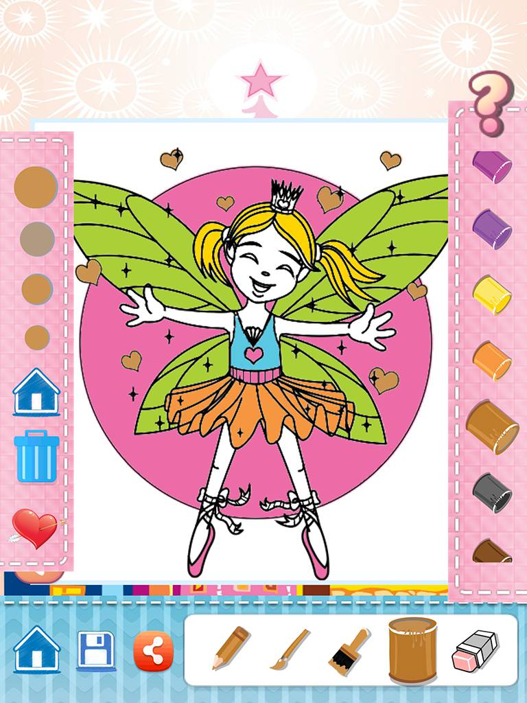 Fairy Princess Drawing Coloring Book - Cute Caricature Art Ideas pages for kids