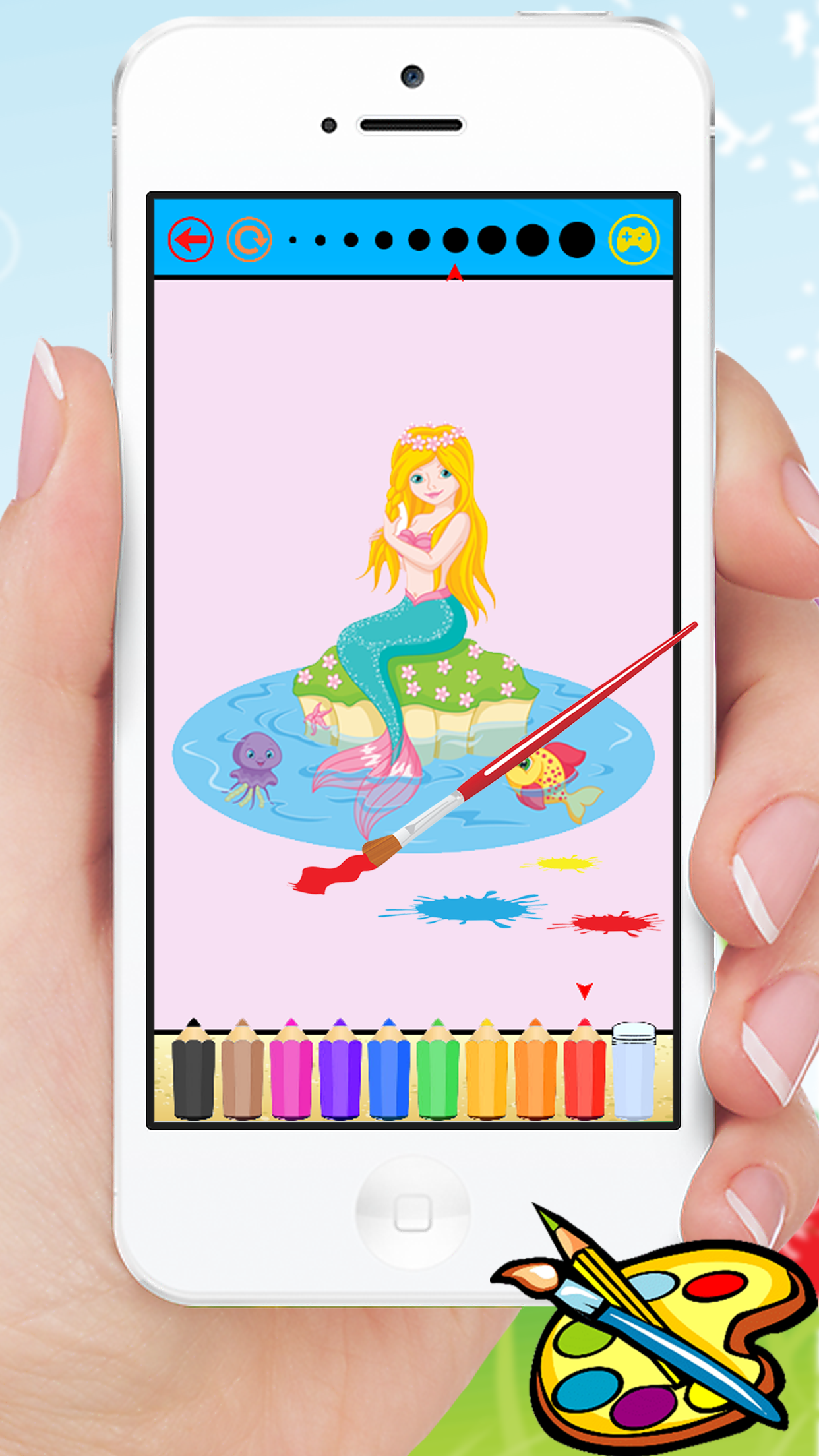 Mermaid & Sea Animal Coloring Book - Drawing for Kids Games screenshot 5