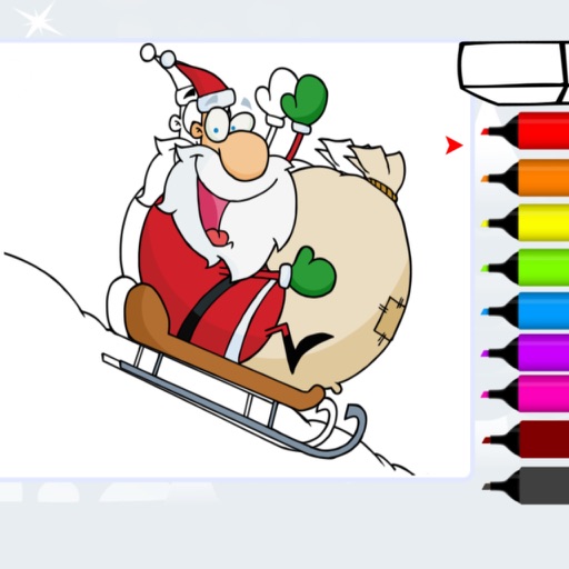 Christmas Coloring Book Game Kid iOS App