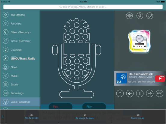 iRadio Germany iPad screenshot 4 - Music app