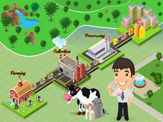 Flavored Milk Factory farm - Milk the cows & process it with amazing flavors in dairy factory iPad screenshot