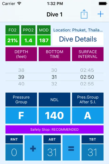 Dive Plan