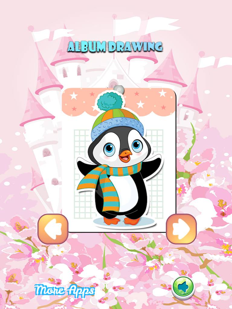 Penguin Drawing Coloring Book - Cute Caricature Art Ideas pages for kids