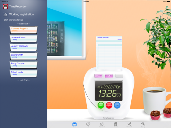 Wa-San Time Recorder Tablet app screenshot 2