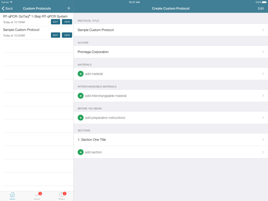 Promega Protocols iPad screenshot
