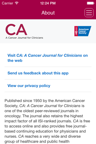 CA: A Cancer Journal for Clinicians screenshot 2