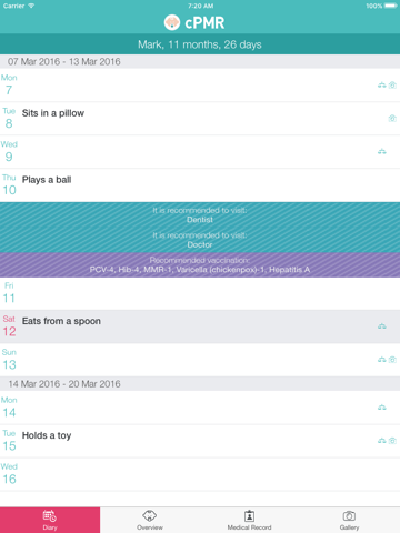 Screenshot #4 pour cPMR - Children Personal Medical Record