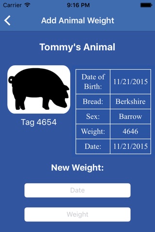 LivestockWeights screenshot 2