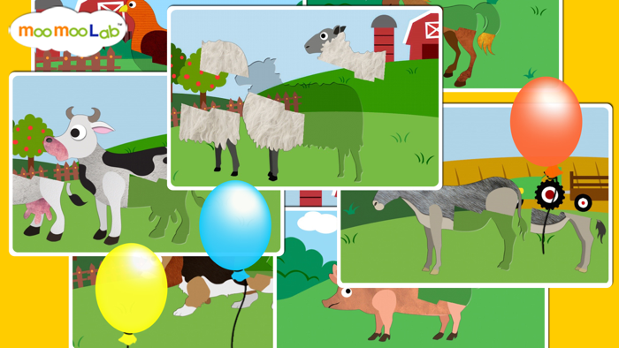 Tiere auf dem Bauernhof - Aktivitäten Puzzles Bauernhoftiere Learnspiele für Kinder und Kleinkinder von Moo Moo Lab