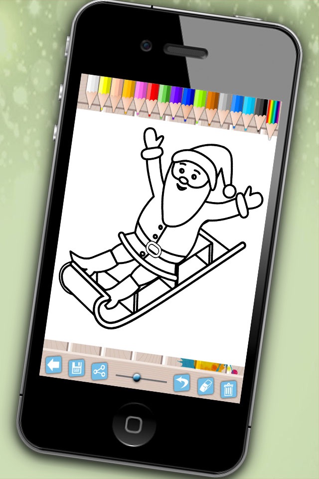 Santa Claus coloring pages xmas - Drawings to colour on christmas for kids 2 - 8 years old screenshot 3