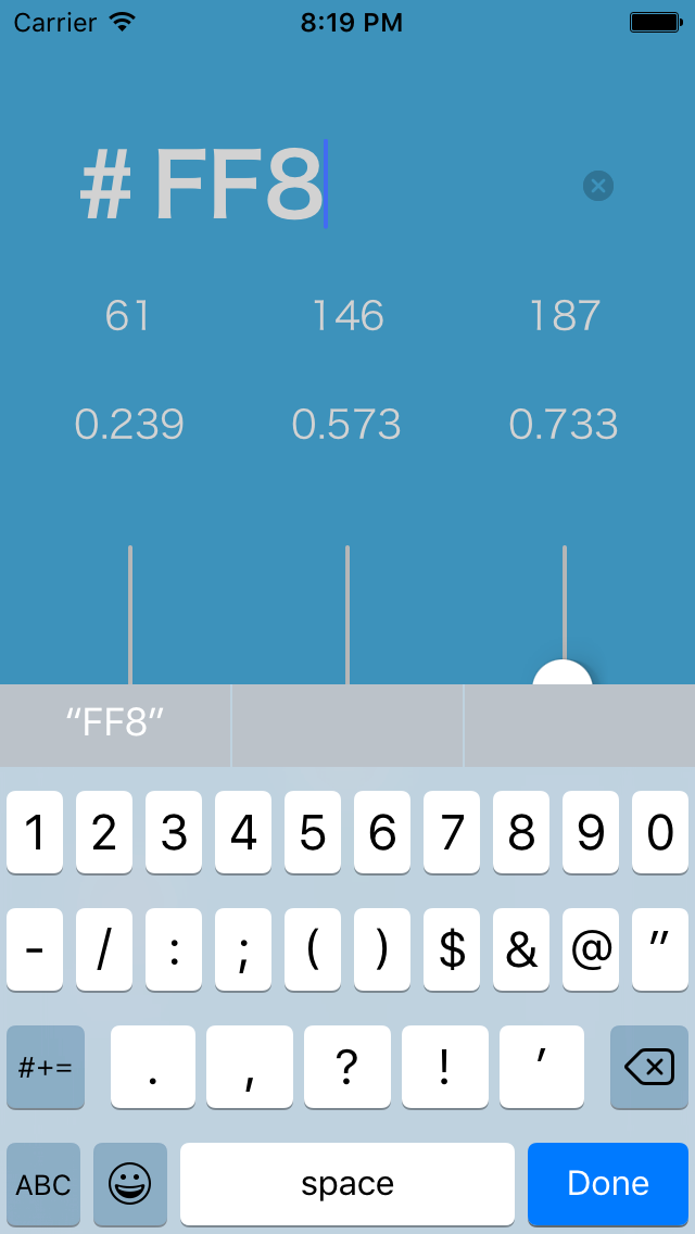 Color Picker ~ convert with slider and RGB screenshot 2