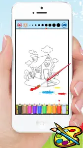 Dream House Coloring Book - Home Drawing for Kid free Games screenshot #3 for iPhone