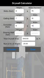 drywall calculator iphone screenshot 1