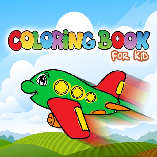 Coloring Page Plane For KId Games icon