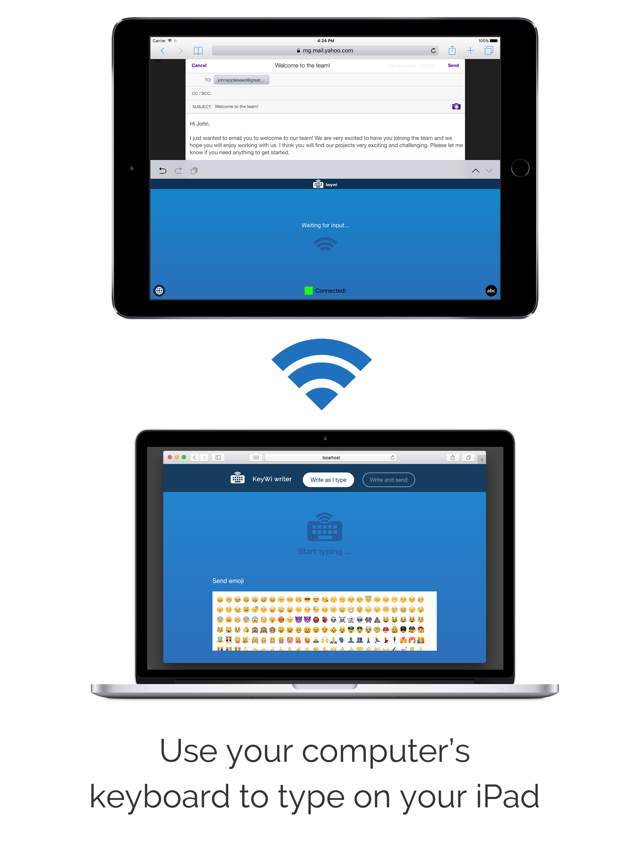 ‎KeyWi Keyboard - Type faster on your device using your computer's keyboard Screenshot