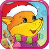 Christmas Coloring Page : Santa with Animal Pet Collection Theme Cute Pretty for Kids
