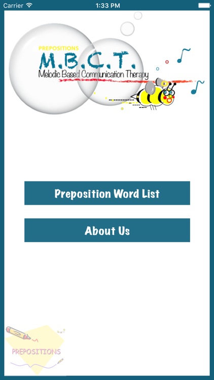 Melodic Based Communication Therapy - Prepositions