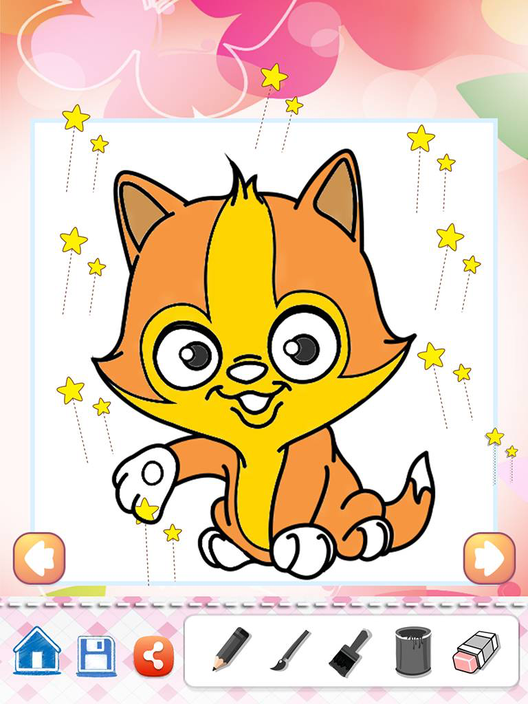The Little Kitten Drawing Coloring Book Painting Pages learning games for kids screenshot 9