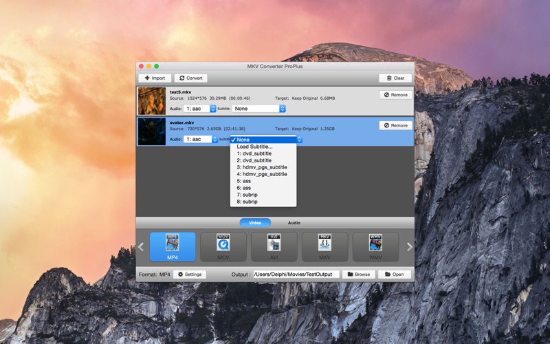 Screenshot #1 pour MKV Converter ProPlus