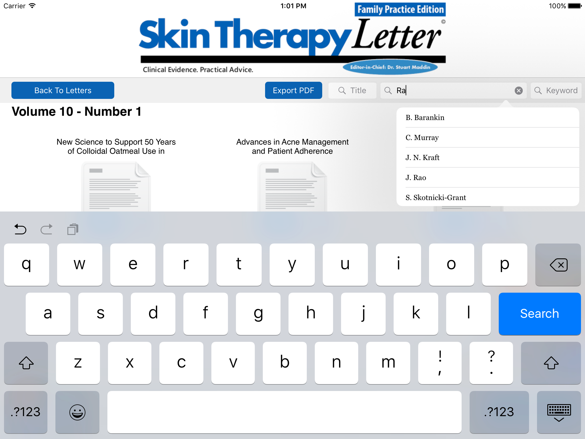 Skin Therapy Letter - Family Practice Edition