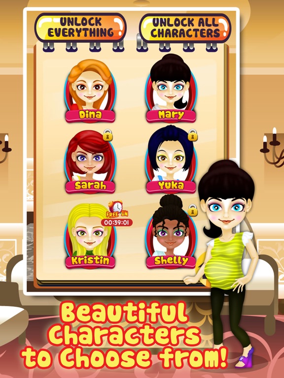 Pregnant Mommy's Salon Spa Fun - hair beauty makeover & new baby nail games (girl & boy) 2! iPad screenshot