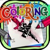 Coloring Book : Painting Pictures on Tattoo Fonts for Pro