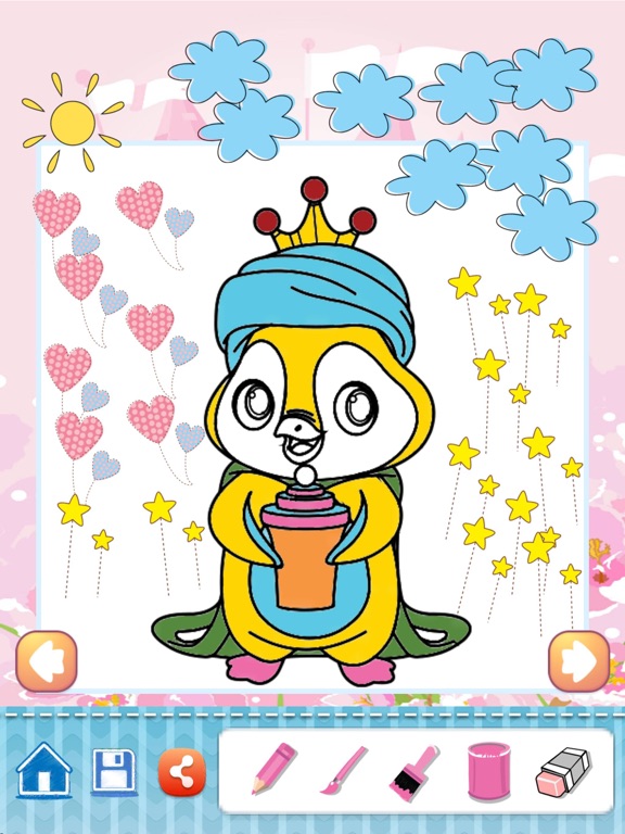 Penguin Drawing Coloring Book - Cute Caricature Art Ideas pages for kids iPad screenshot