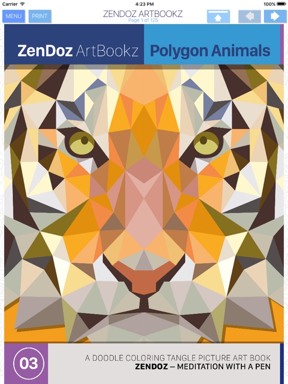 Zendoz ArtBookz - 03 - Polygon Animals - HD - Coloring Book