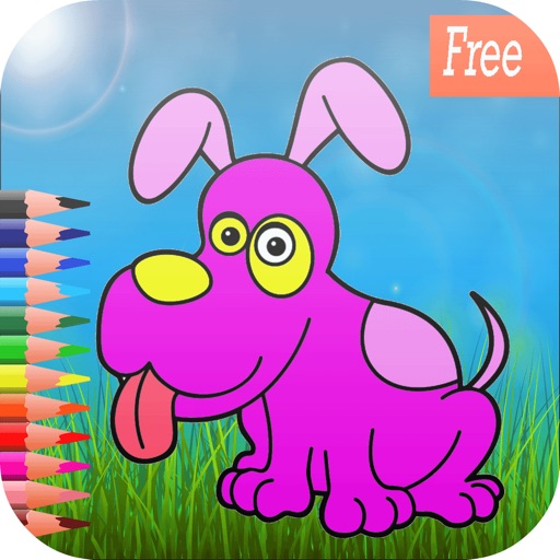 Dog art pad : Learn to paint and draw animal coloring pages printable for kids free Icon