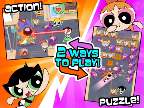 Скриншот из Flipped Out – The Powerpuff Girls Match 3 Puzzle / Fighting Action Game