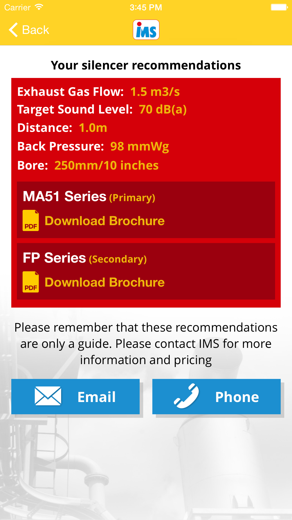 Industrial & Marine Silencers App screenshot 4