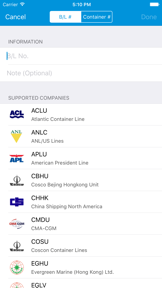 Container Track & Trace screenshot