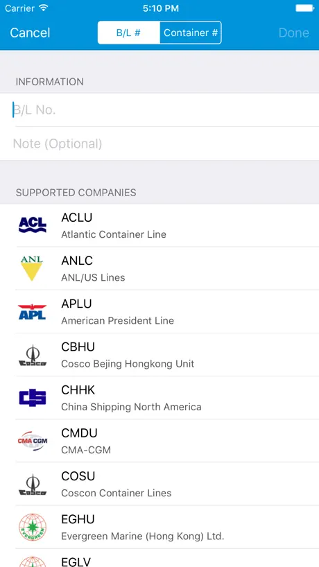 Container Track & Trace