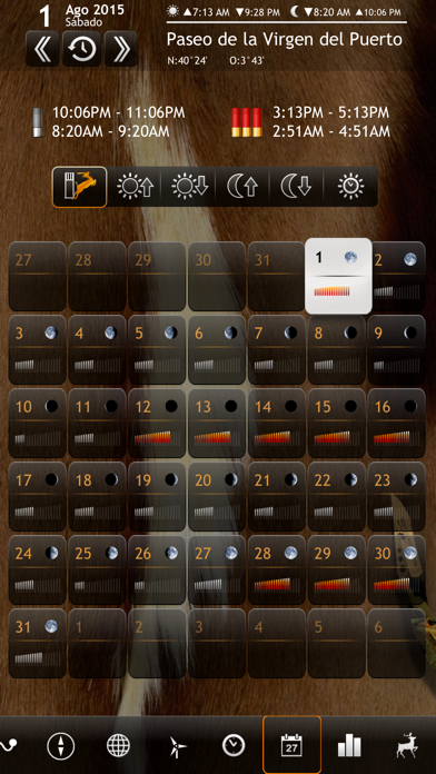 Solunar Calendar - Best Hunting Times and Feeding screenshot 2