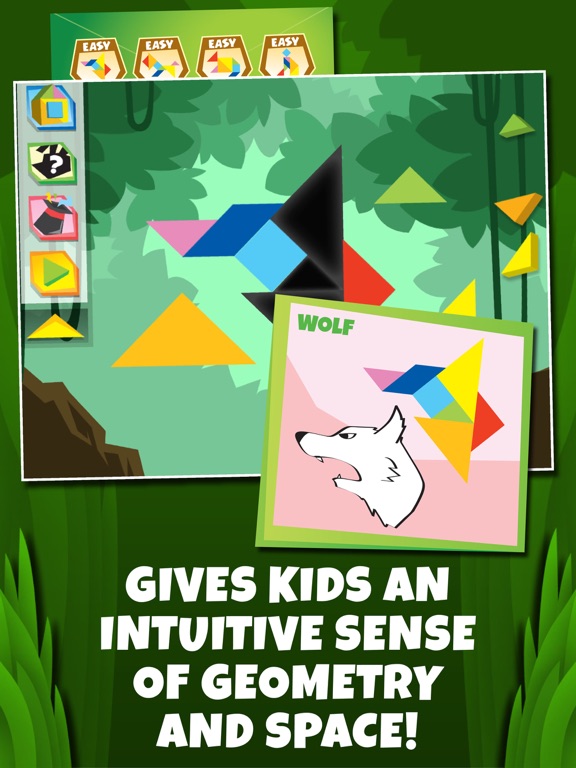 Kids Learning Puzzles: Wild Animals, K12 Tangramのおすすめ画像2