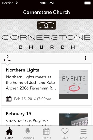 Cornerstone Church MO screenshot 2