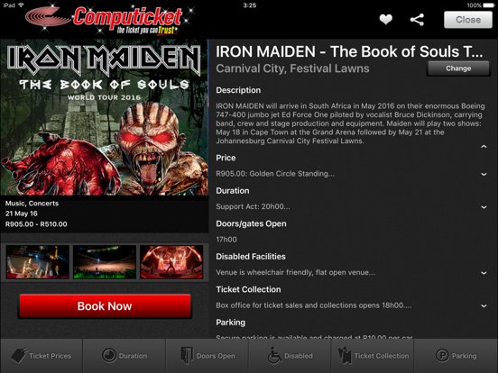 Computicket iPad screenshot 2