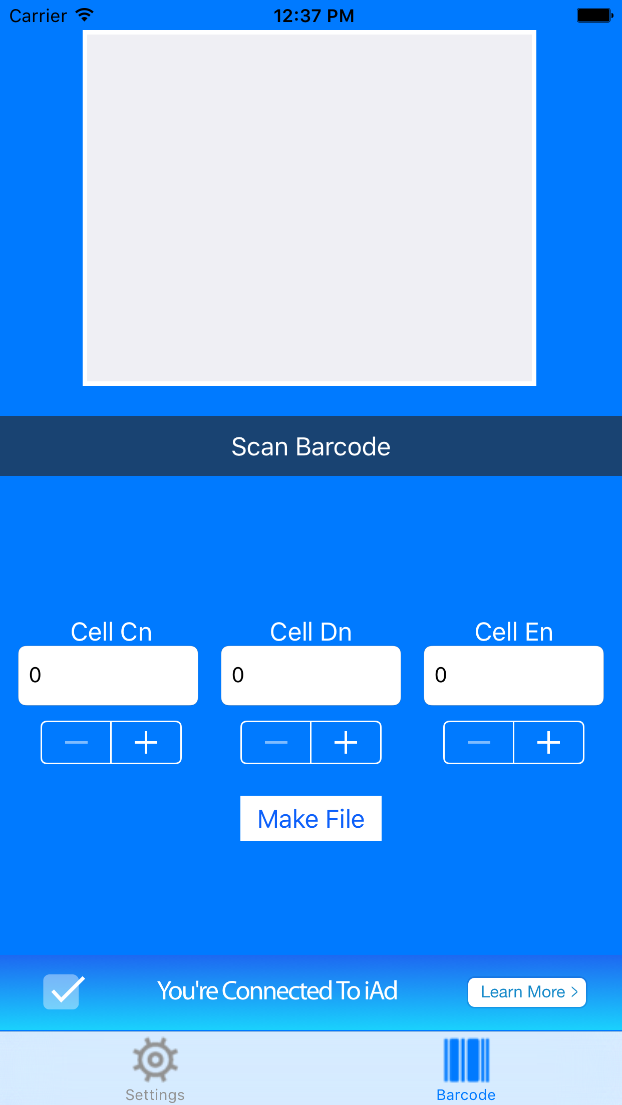 XLScanner - Barcode to xls via email