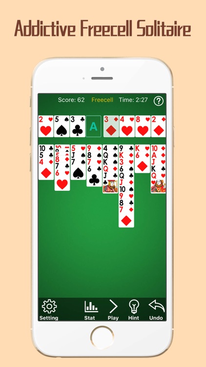 FreeCell Solitaire - Snap Cards to 4 Merged Up Stack