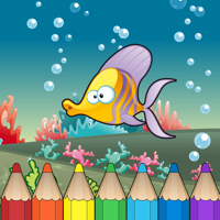Книжка-раскраска для детей о подводной жизни с большим количеством изображений как русалка рыба. Underwater and sea animal Coloring Book for Kids