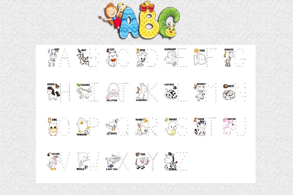 Abc Alphabet Coloring Pages To Write - Educational Game For Kids Edu Room Pbs And Prek Pre Games screenshot 2