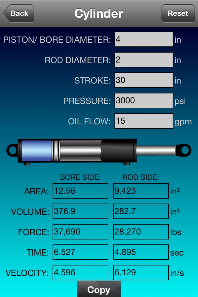 Hydraulic Cylinder Calculator Free screenshot 3