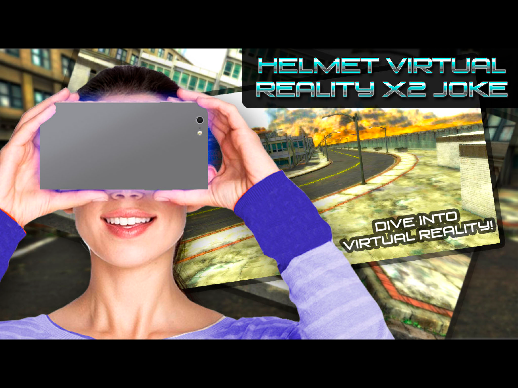 Helmet Virtual Reality X2 Joke