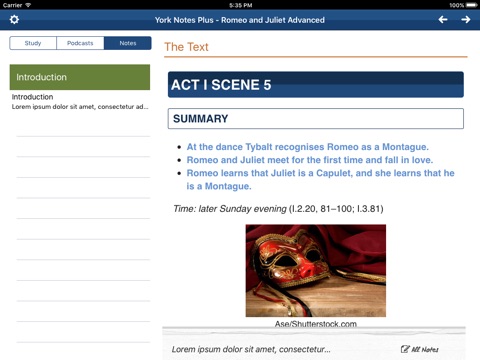 Romeo and Juliet York Notes Advanced for iPad screenshot 4