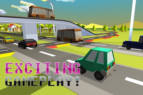 Uphill Bus Driving Mania – Blocky transporter Simulation game screenshot 3