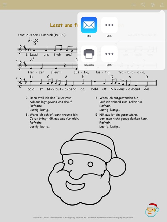 German Christmas Carols - Music, Music Sheet & Coloring Templates for Xmas iPad screenshot 5 - Reference app