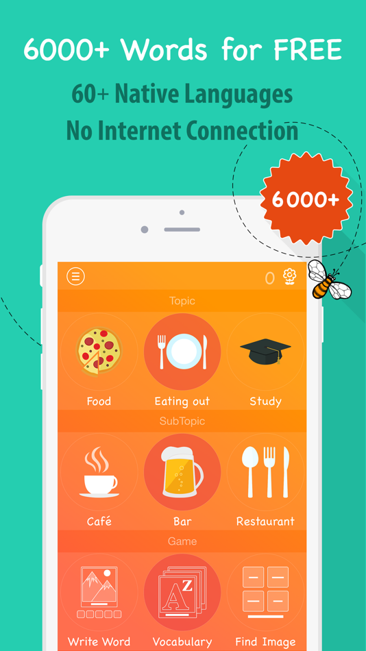 #1. 6000 Words - Learn German Language for Free (iOS) By: Andrian Andronic