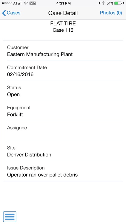 Quick Case Entry Smartphone for JDE E1