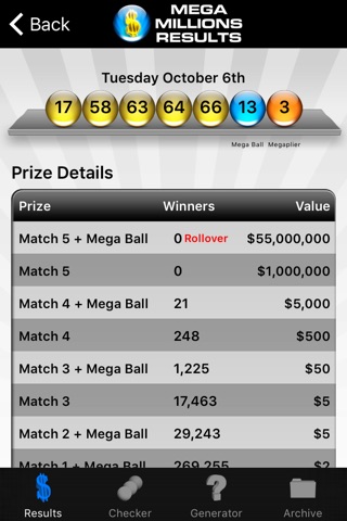 Mega Millions Lottery screenshot 3