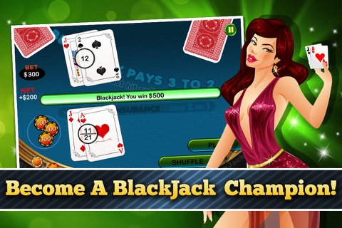 Lucky Black Jack Casino Card Shark Win Master Free screenshot 2